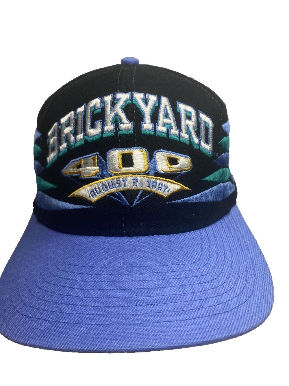 Brickyard 400 Vintage Nascar Snapback Cap Hat Diamond Cut Logo Athletic 1997